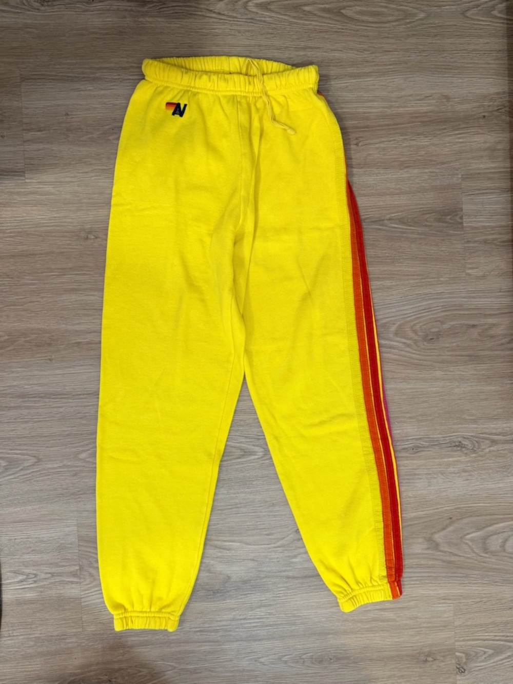 Aviator Nation Yellow Sweatpants with Red Side Stripe